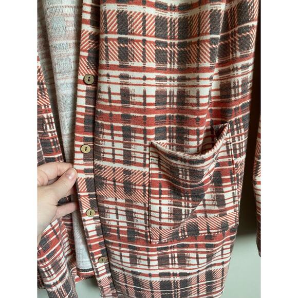 Agnes and Dora Long Fall Colored Buttoned Cardigan - Picture 3 of 4